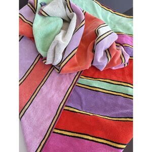 Vintage Gramercy Brastex Beach Towel Pool Striped Sports 30”x60” Bath Retro